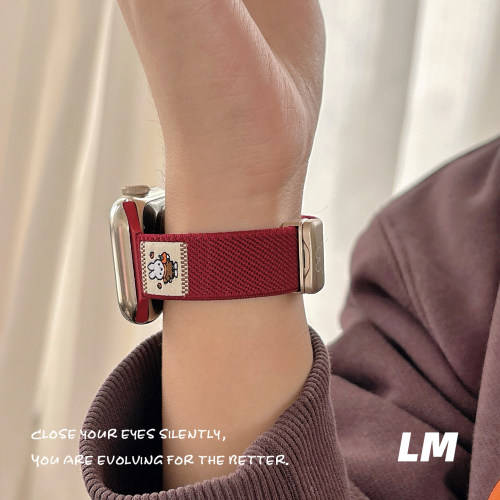 适用iwatch11苹果手表10表带s9可爱卡通米菲兔平纹87磁吸Ultra2SE