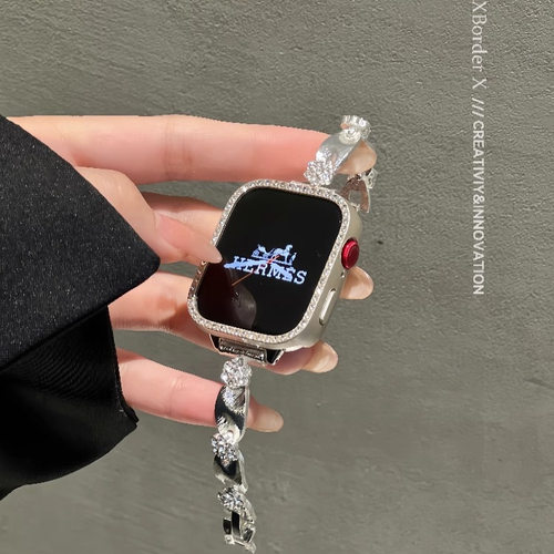适用华为Fit4表带手表fit3表带金属丝绸纹红米5手环小米9pro苹果8