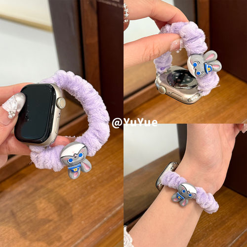 适用苹果手表纯色羊绒iwatch11表带Applewatch10987秋冬创意se321