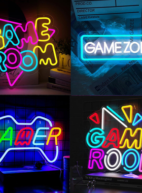 霓虹灯发光字定制led灯牌装饰灯造型灯电竞房氛围灯洞洞板背景墙