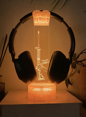 rgb耳机支架氛围灯电竞房间头戴式耳机收纳架托耳麦收纳架子外设