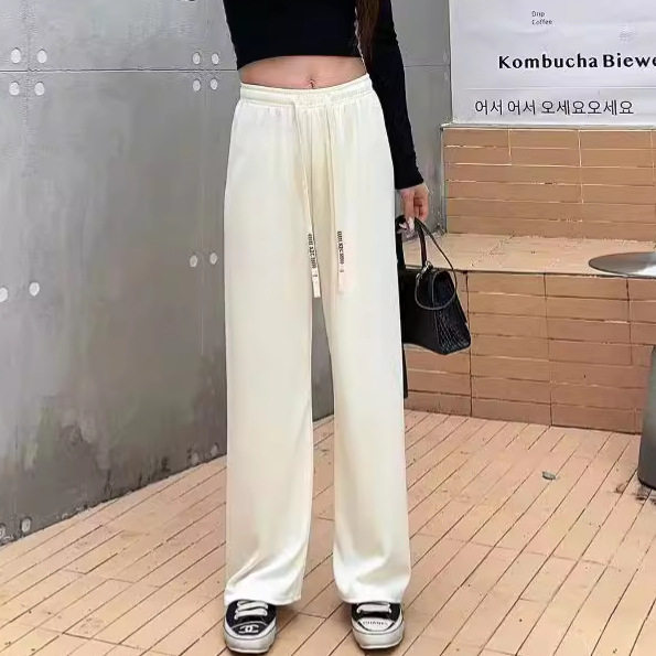 满天星窄版阔腿裤女高腰抽绳直筒裤垂感长裤薄款宽松小个子休闲裤,女装/女士精品,休闲裤,淘宝优惠券,粉丝福利购,淘宝优惠卷