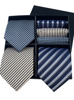 3 necktie + 3 hanky for men suit neck tie 男士领带3组套装
