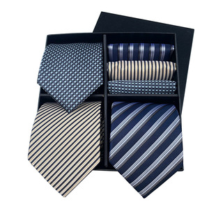 3 necktie + 3 hanky for men suit neck tie 男士领带3组套装