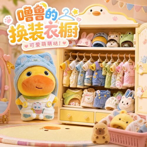 毛绒玩偶娃衣水豚噜噜挂件公仔衣服替换装可爱超萌小斗篷套装10cm