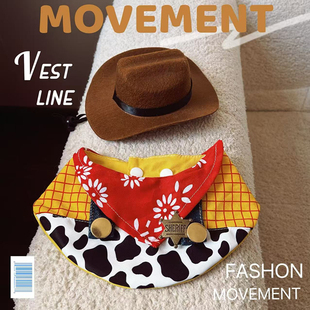 猫咪西部牛仔围兜围巾狗狗围脖猫帅气口水巾可爱牛仔宠物衣装配饰