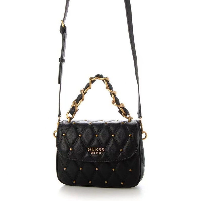 guess新款欧美时尚复古菱格铆钉链条编织手提包时尚单肩斜挎女包