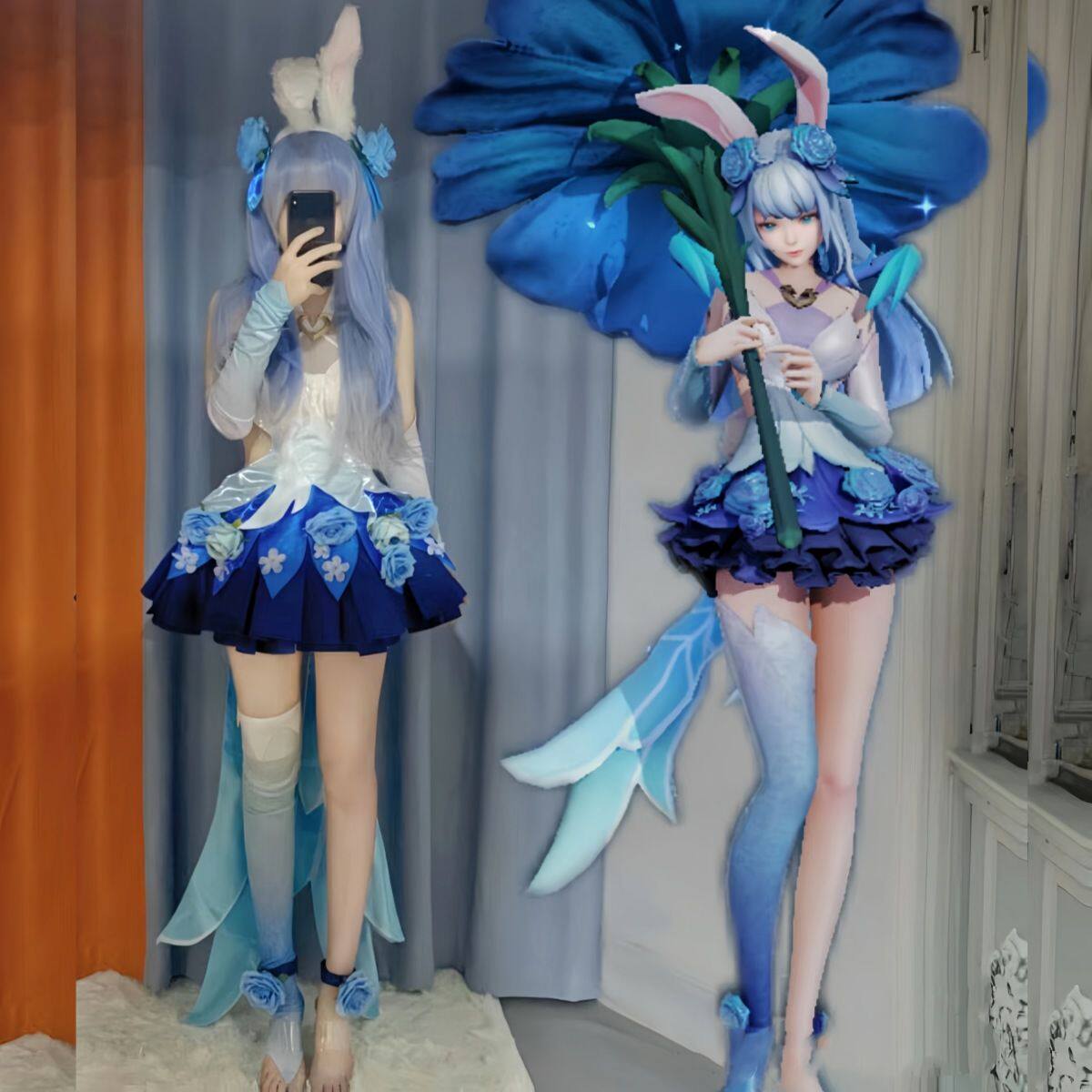 王者荣耀 公孙离花间舞cos服 王者兔女郎cosply服装女大全套