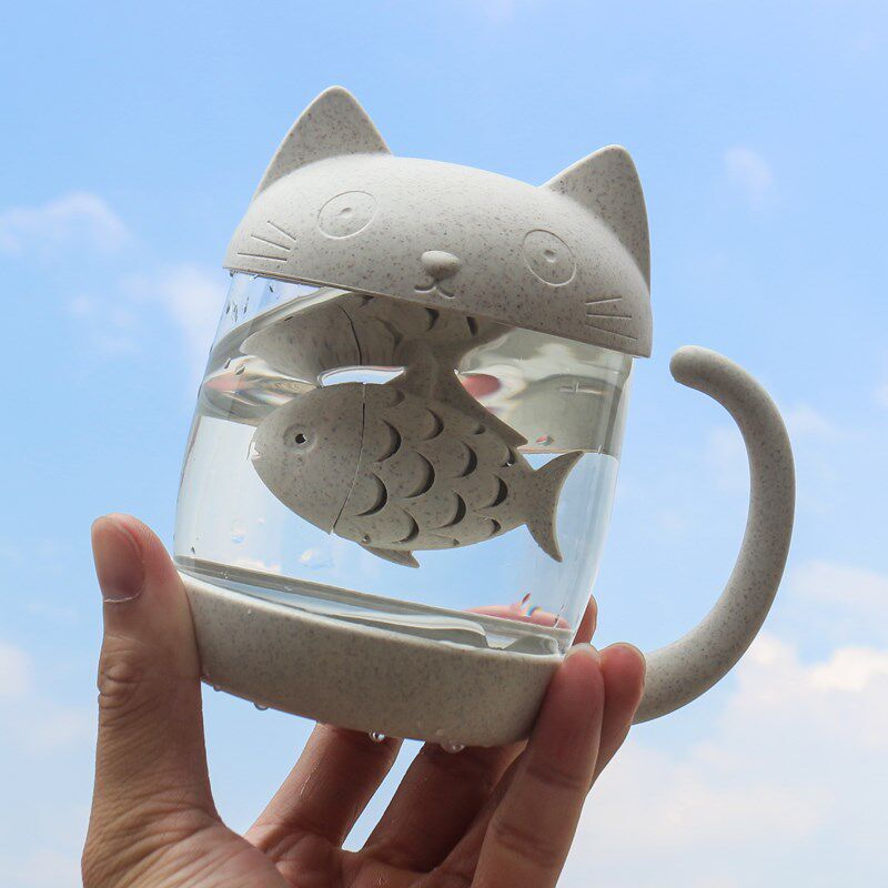 卡通猫咪抖音网红超萌泡茶杯