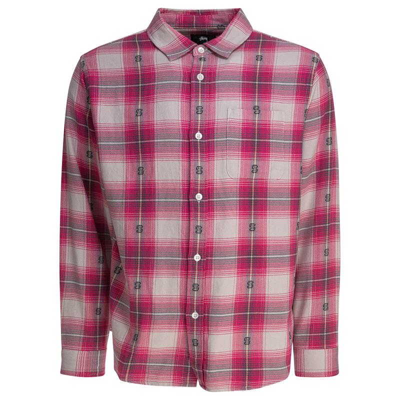 Stussy男衬衫格纹长袖Motif Plaid休闲装日常通勤