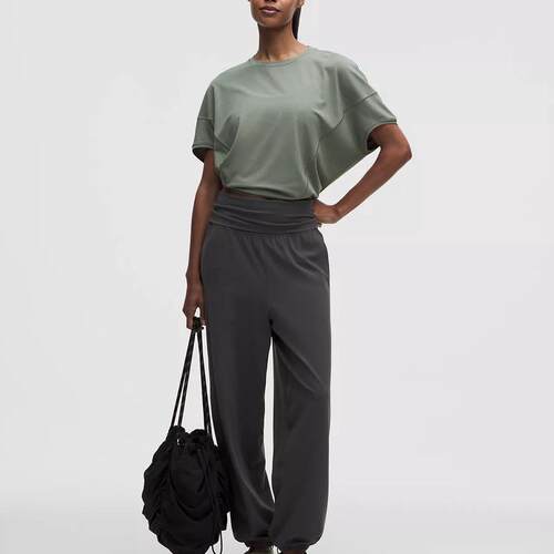 海外代购lululemon/露露乐蒙女士运动长裤透气舒适高腰宽松