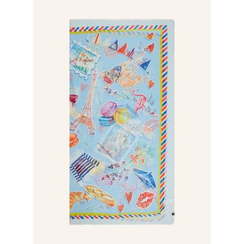 代购FRAAS女士围巾装饰点缀印花轻薄春季出游披肩网红法式