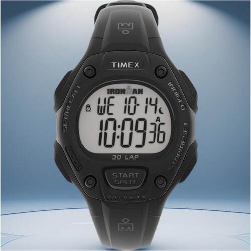 代购天美时Timex Unisex Ironman钢铁侠经典30手表黑色树脂表带