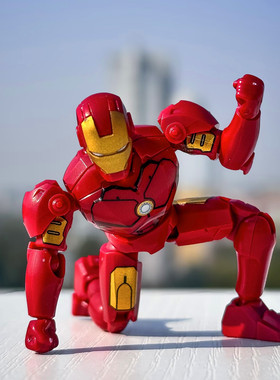 正版钢铁侠复仇者联盟MK1-MK16拼装模型手办盲盒积木益智玩具礼品