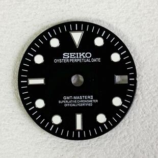 GMT表面新款NH34表盘改装水鬼机械表潜水表面蓝绿夜光 尺寸28.5mm