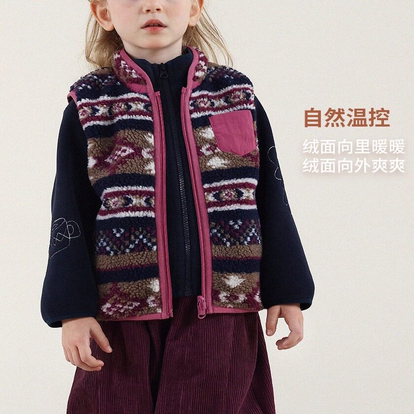 儿童双面穿马甲新款秋冬装男女童宝宝加绒保暖背心外穿坎肩上衣潮