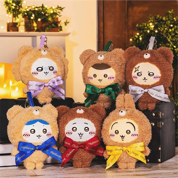 thumbnail for Genuine chiikawa chiikawa teddy bear enamel face plush pendant blind box doll gift usachi