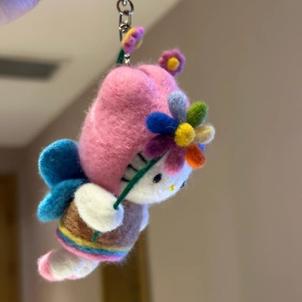 Hellokitty羊毛毡戳戳乐手工diy材料包凯蒂猫羊毛毡diy手工材料包