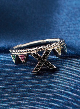 女S925银彩色锆石衍生品戒指