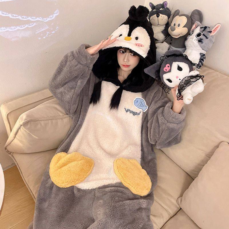 珊瑚绒睡衣女冬季加厚家居服