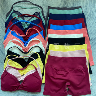 DFYNE速卖通爆款短裤小文胸健身瑜伽高弹力套装女