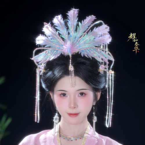 耀如春华凤萧吟古风凤冠头饰