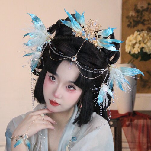 耀如春华 人鱼 原创设计超仙仙女日常百搭发饰汉服配饰