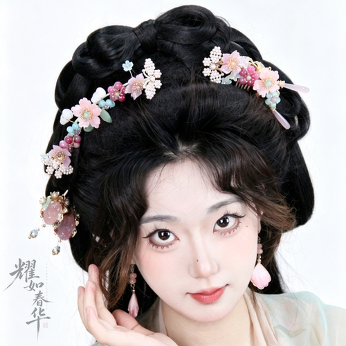 耀如春华桃花涧汉服头饰