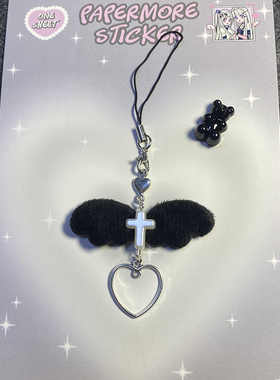 小挂链y2k短款手机链 黑色系咕本卡册挂件 ccd挂链书包挂件钥匙链