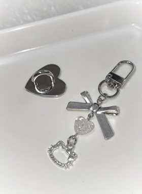 【银色kitty】DIY银色蝴蝶挂件ins风咕本链小清新钥匙扣可爱挂件