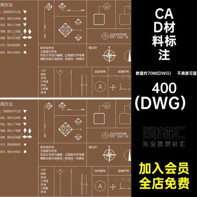 开关插座图例(DWG）标注动态模板深化CAD填充制图标准图案线型