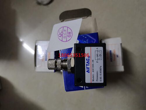 亚德客单向节流阀ASC200-08气动可调流量控制调速阀调节