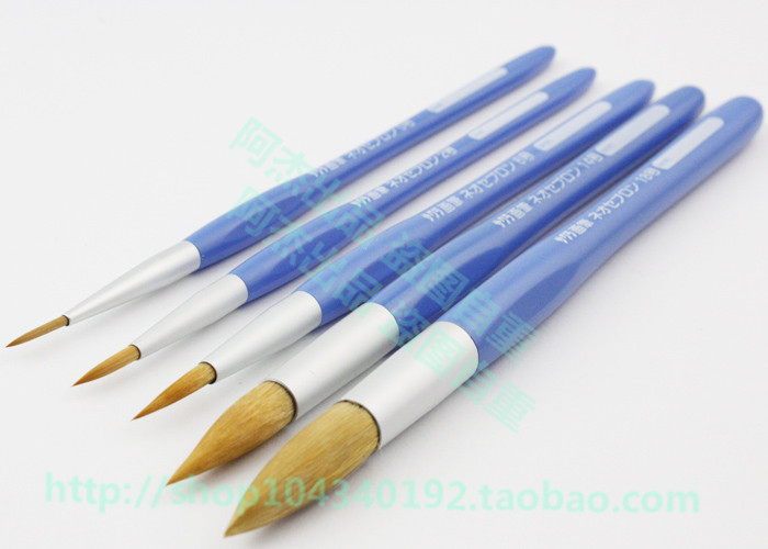 樱花尼龙毛圆头水彩画笔单支手绘漫画勾线描边笔初学者水粉笔套装