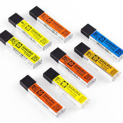 日本Sakura樱花0.3 0.5 0.7 0.9mm自动铅笔芯 HB  2b防断活动铅芯