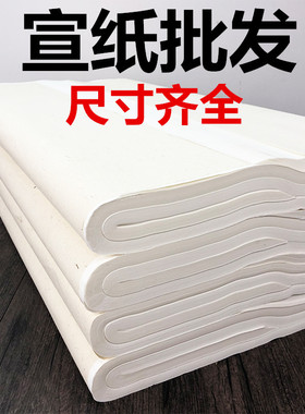 白色宣纸国画生宣毛笔书法半生半熟工笔画熟宣三尺四尺六尺