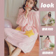 睡衣珊瑚绒睡袍女秋冬季 加绒加厚可爱家居服甜美粉色家居服可外穿