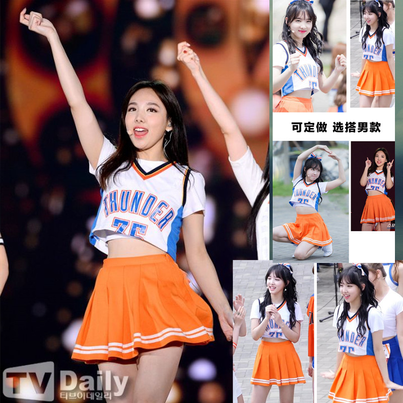 韩版女团啦啦队比赛服装足球宝贝校园运动会啦啦操团体演出服男女