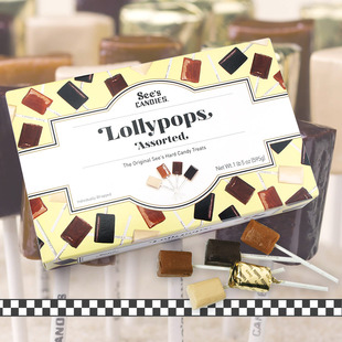 美国See's candies sees 棒棒糖sees4口味时思棒棒糖595g喜糖现货