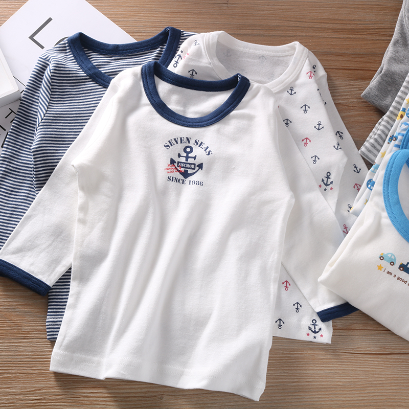 秋季薄款长袖儿童纯棉打底t恤