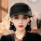 香云纱马术帽女四季 可戴重磅桑蚕丝亲肤透气轻奢贵气遮阳鸭舌帽