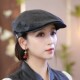 香云纱前进帽女潮酷显脸小重磅桑蚕丝龟纹老料复古老钱风贝雷帽