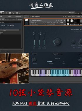 10弦小竖琴音源Dark Intervals Irish Lyre Harp音色轻灵操作简单