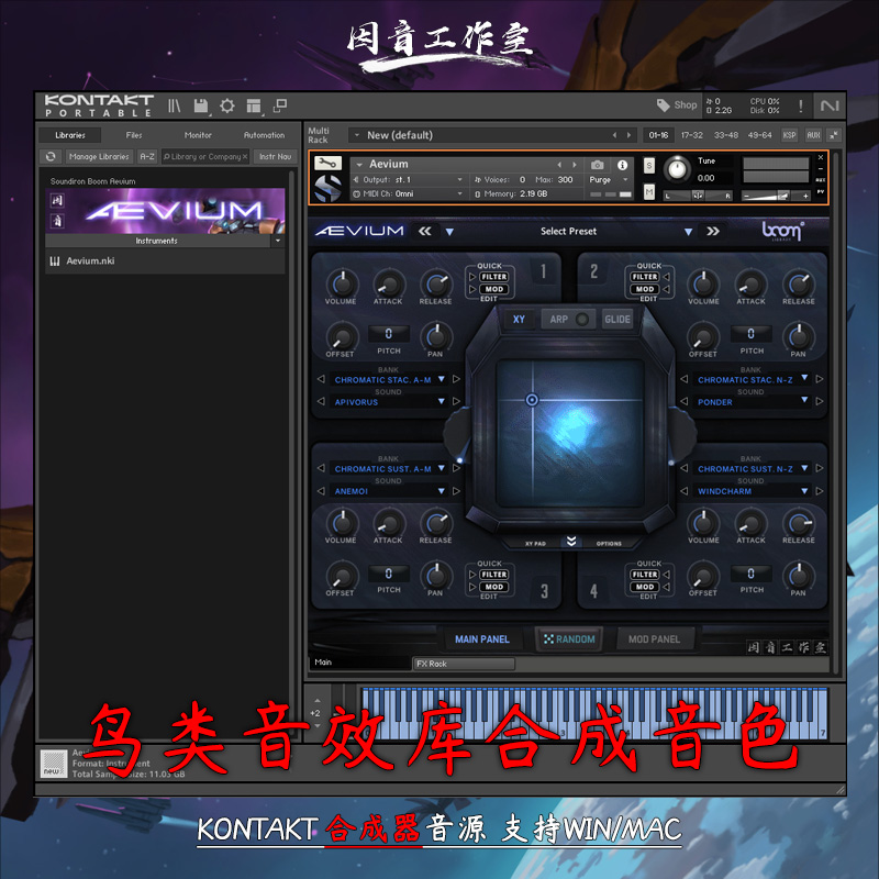 鸟类音效库合成音色大型猛禽音源Soundiron Boom Aevium kontakt
