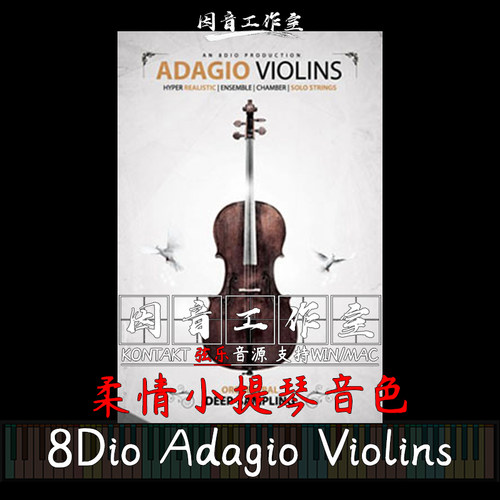 8Dio Adagio Violins 1.1柔情小提琴独奏连奏音色自然流畅kontakt