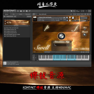 钹乐器音源 滚镲吊镲音色 Echo Collective Swell Full kontakt