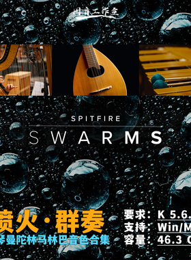 喷火竖琴 曼陀林 马林巴音源Spitfire Swarm单体乐器叠加实现群奏