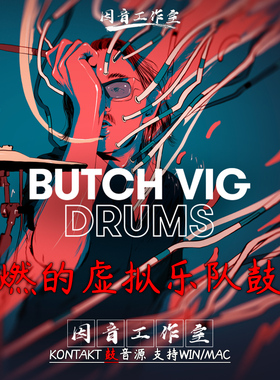 超燃虚拟乐队鼓手Butch Vig Drums v1.1.0现代感十足鼓音源打击乐