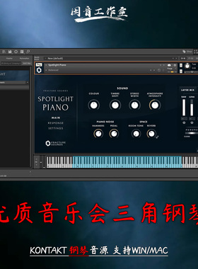 聚光灯下的优质音乐会三角钢琴Fracture Sounds Spotlight Piano