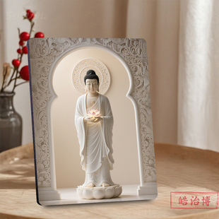 南无阿弥陀佛日来佛结缘高颜值相框摆件入户玄关走廊客厅装饰摆台