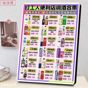 打工人便利店调酒合集相框小酒馆氛围道具居家微醺自由教学摆台